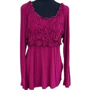 NWOT Crosby smocked fuschia tunic
